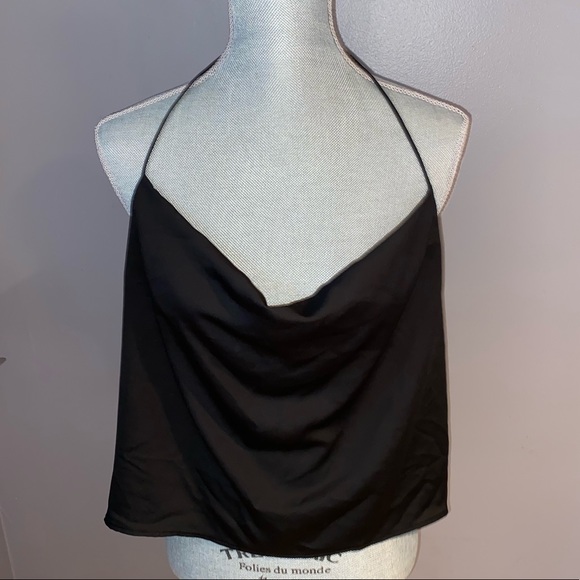 Tobi Tops - ⚡️2 for $10⚡️ Black Halter Tied Blouse
